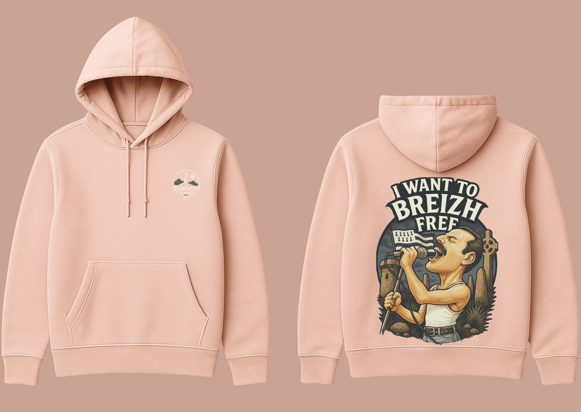 Hoodie Breizhwood Records I want to Breizh free - Breizh Brand & Brothers