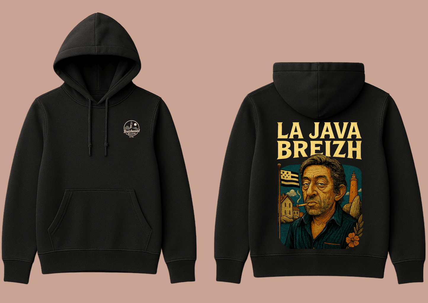 Hoodie homme Breizhwood Records La JavaBreizh - Breizh Brand & Brothers