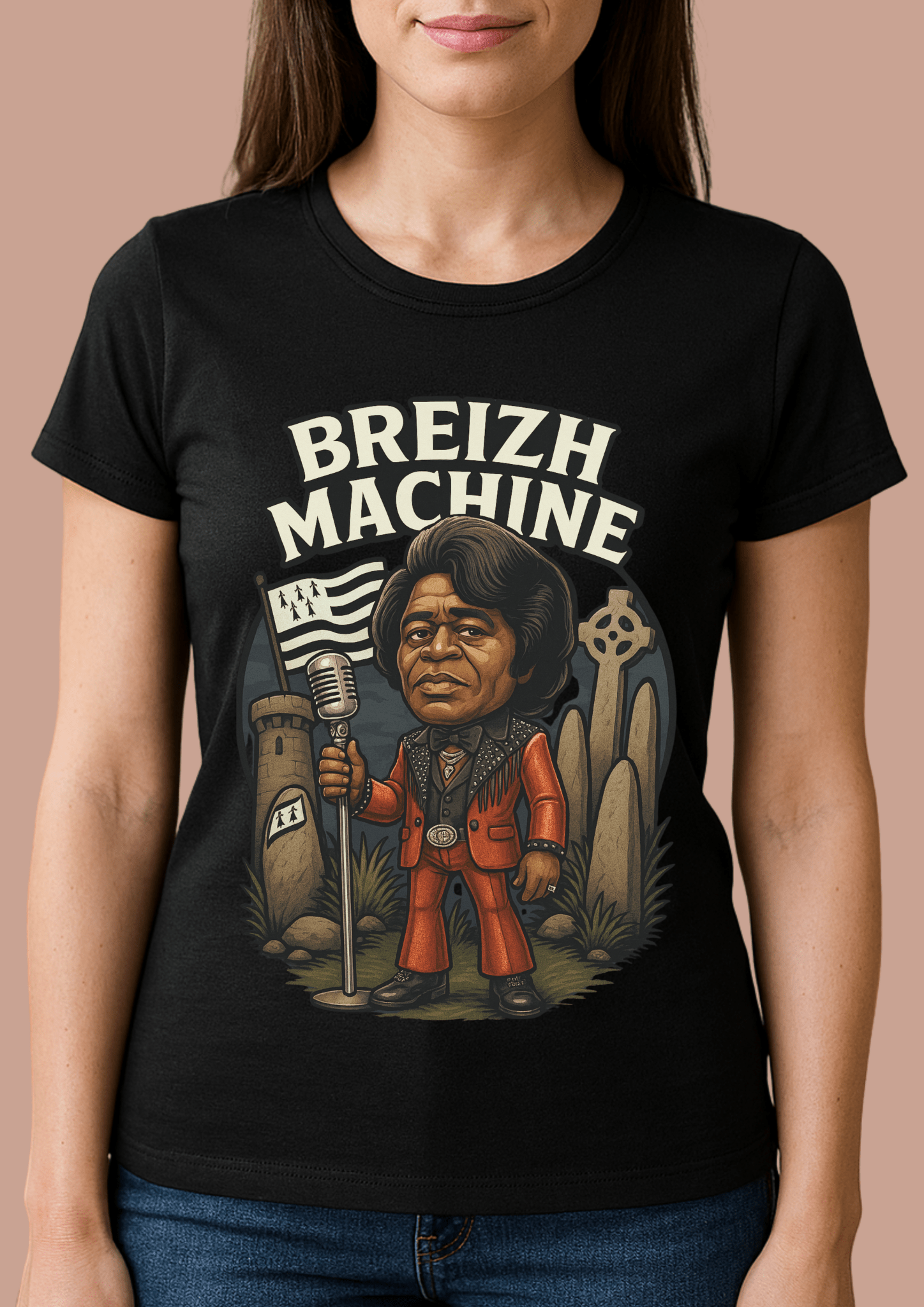 Tshirt femme Breizhwood Records Breizh machine - Breizh Brand & Brothers