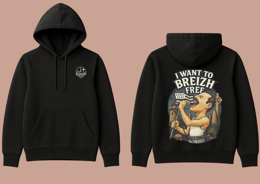 Hoodie homme Breizhwood Records i want to Breizh free - Breizh Brand & Brothers