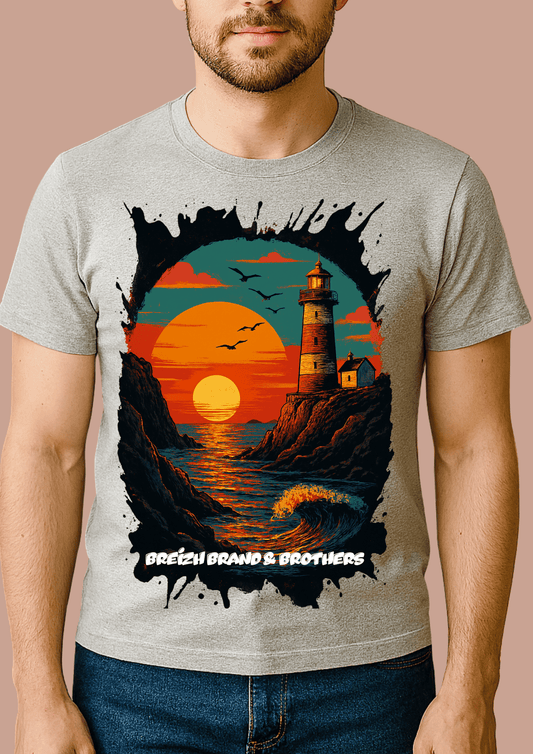 Tshirt homme coucher de soleil Breizh Brand & Brothers - Breizh Brand & Brothers