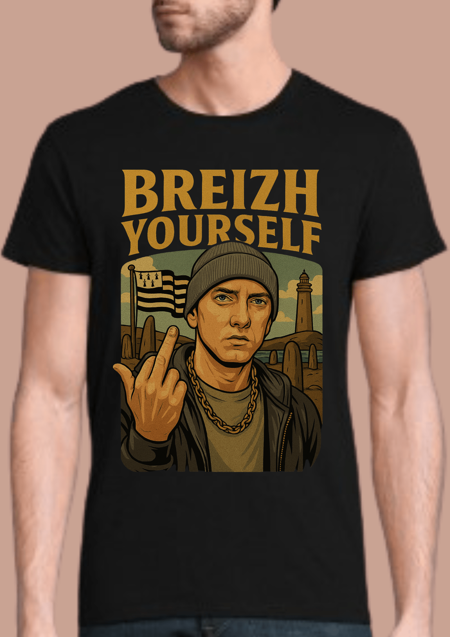 Tshirt homme Breizhwood Records Breizh Yourself - Breizh Brand & Brothers