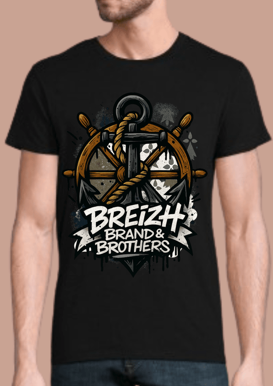 Tshirt homme ancre graffiti Breizh Brand & Brothers - Breizh Brand & Brothers