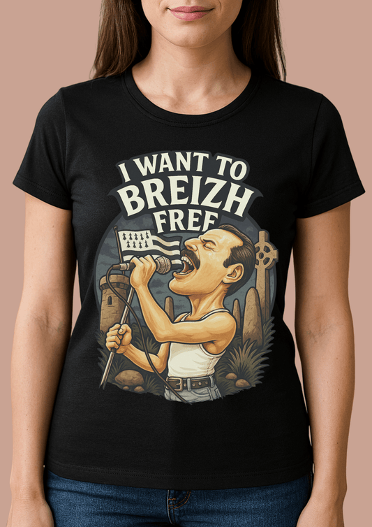 Tshirt femme Breizhwood Records i want to breizh free - Breizh Brand & Brothers