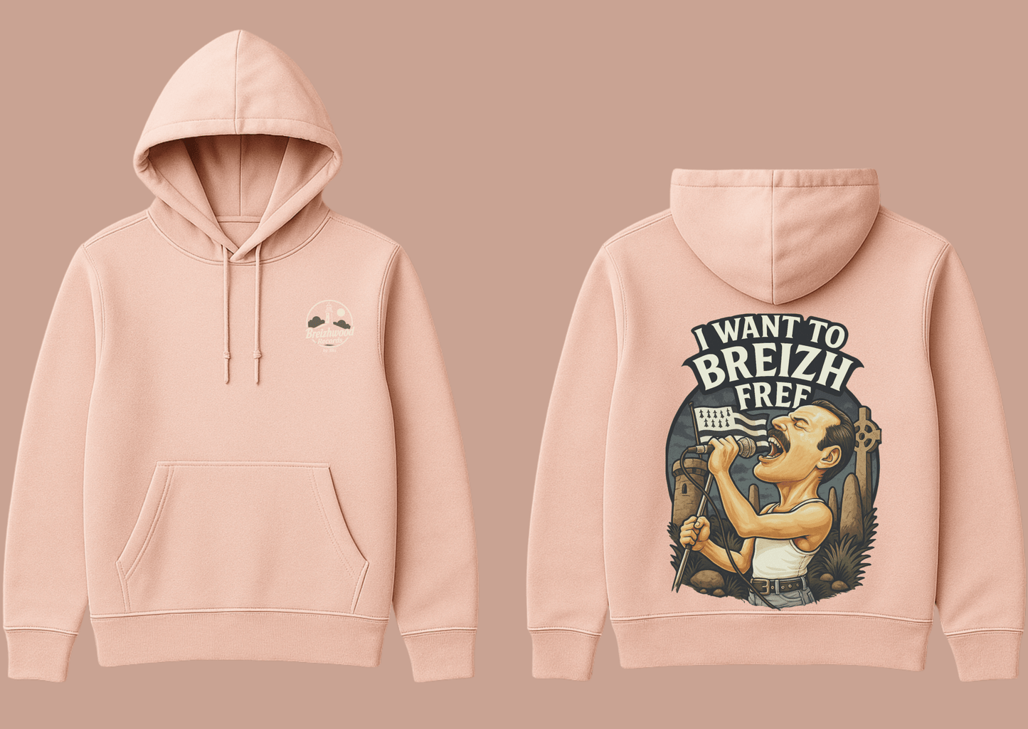 Hoodie Breizhwood Records I want to Breizh free - Breizh Brand & Brothers