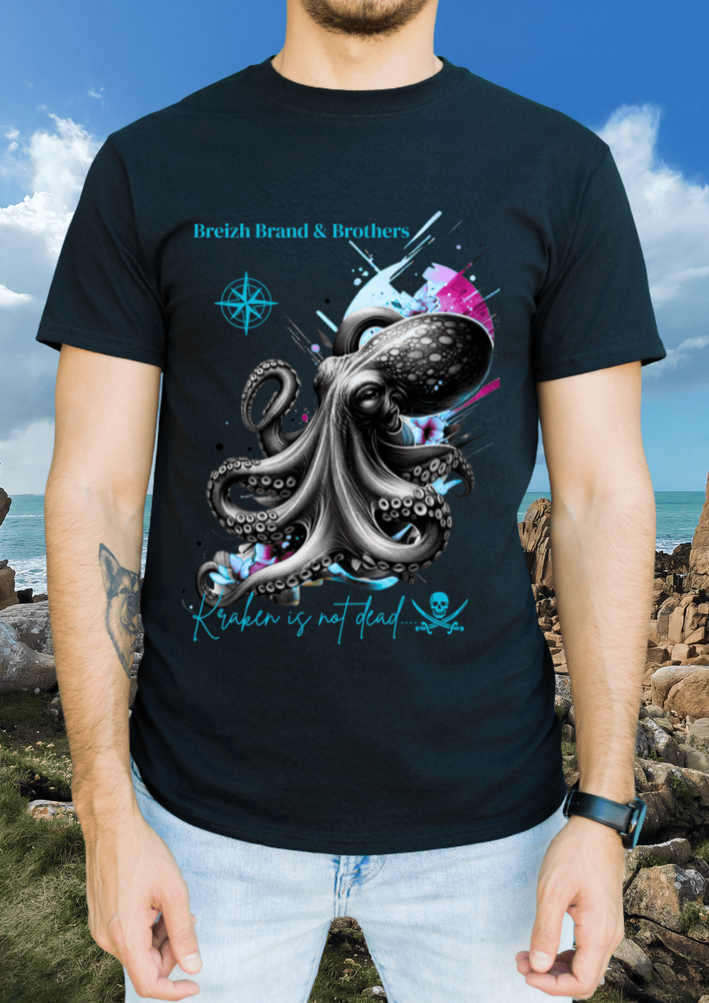 T-shirt manche courte Breizh Brand & Brothers kraken - Breizh Brand & Brothers