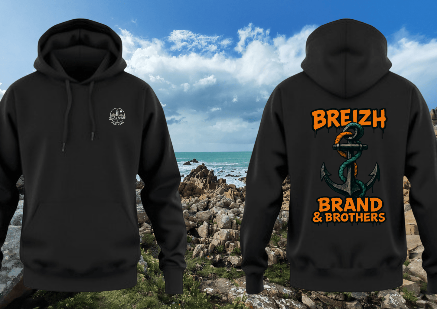 Hoodie Breizh Brand & Brothers Ancre - Breizh Brand & Brothers