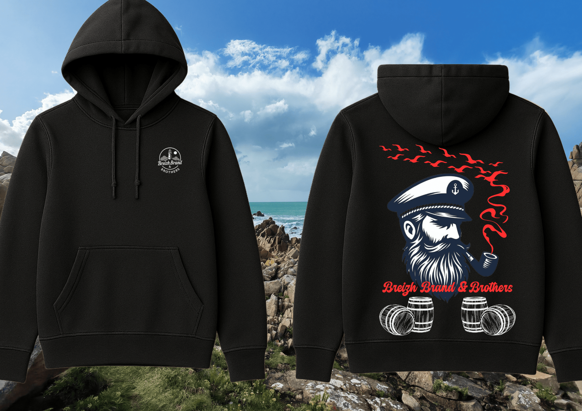 Hoodie homme Breizh Brand & Brothers capitaine - Breizh Brand & Brothers